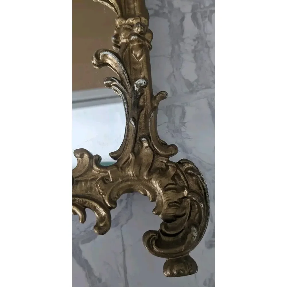 Victorian Ornate Cast Iron Art Picture Mirror Frame Wall Hanging / Stand It Up